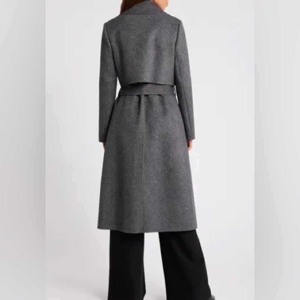 BCBG MAXAZRIA Wool Handmade Belted Trench Coat - Picture 3 of 16